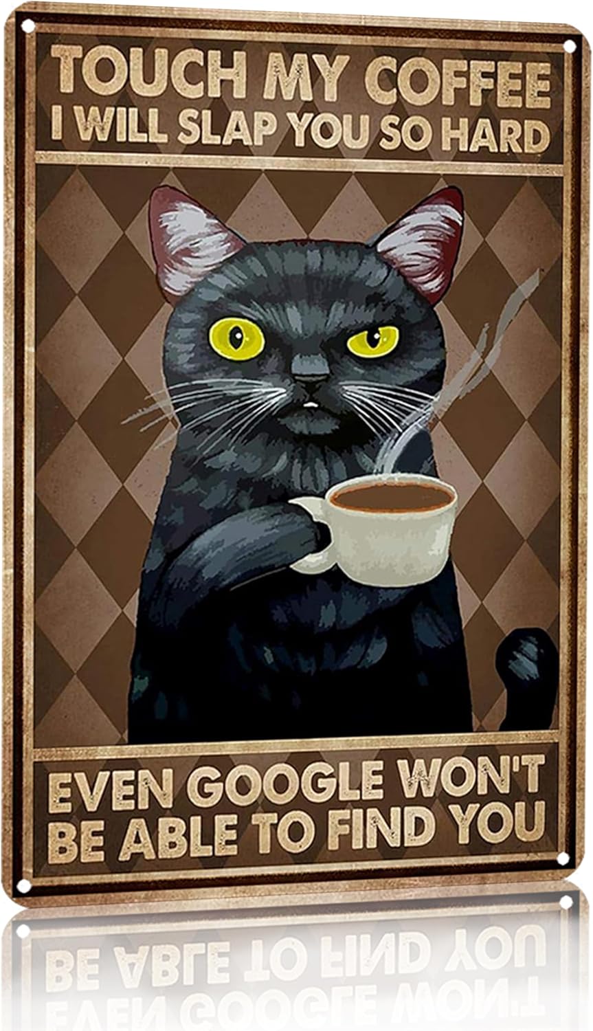 Home Bar And Coffee - Funny Black Cat My Coffee I