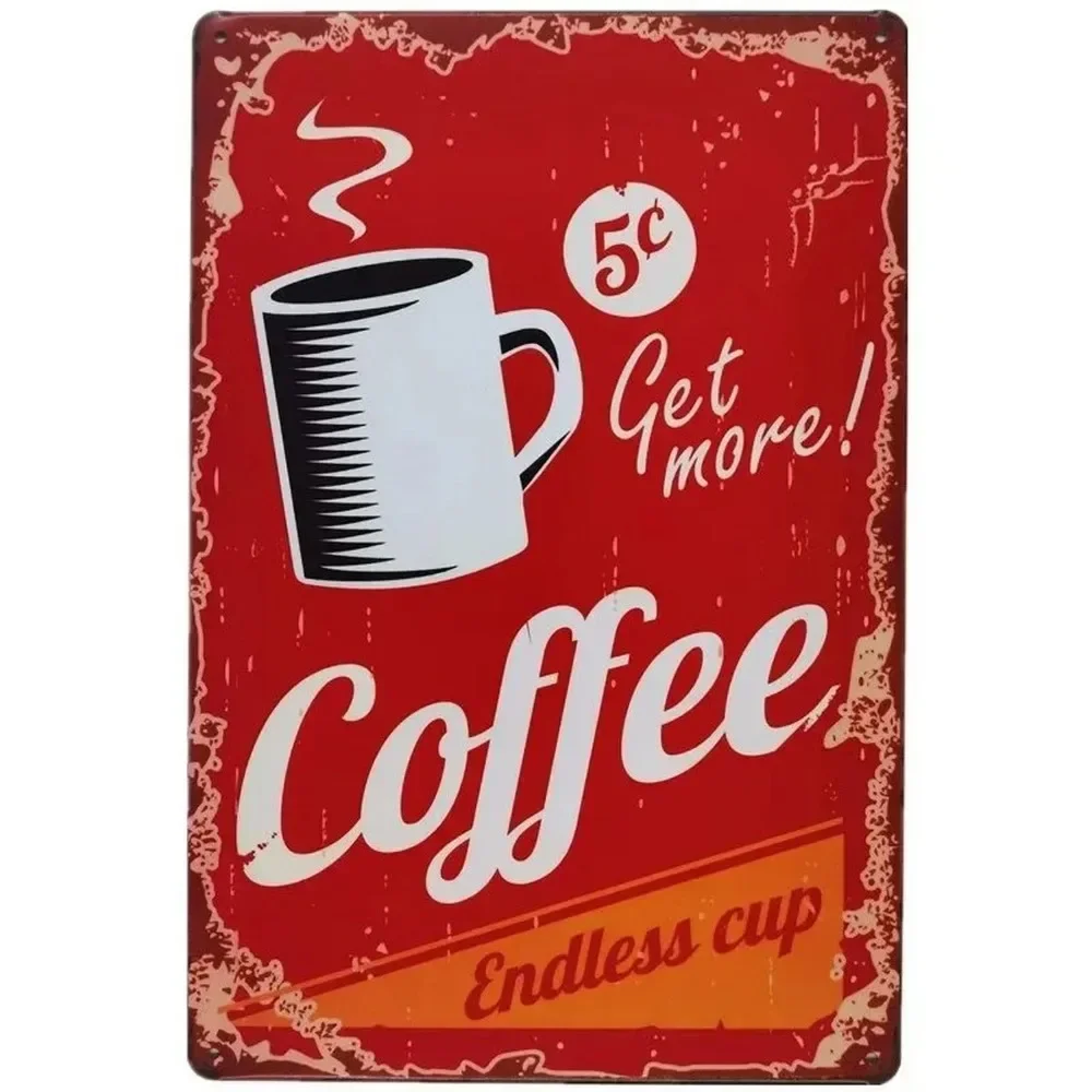 Plaque Metal Signs Drink Coffe - огляд і ціна Home Bar Cafe