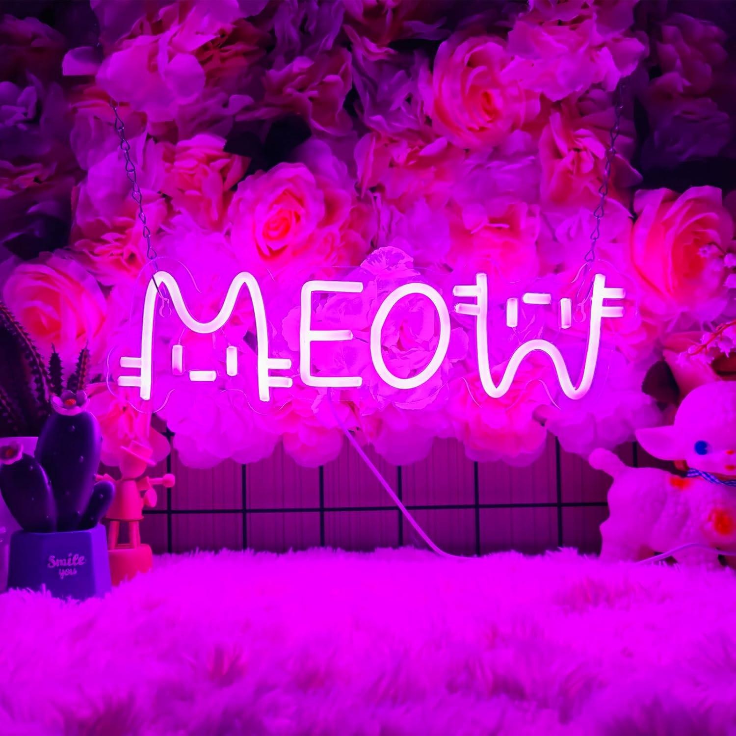 Meow Neon Sign Cat USB Powered - огляд і ціна Home Bar Cafe