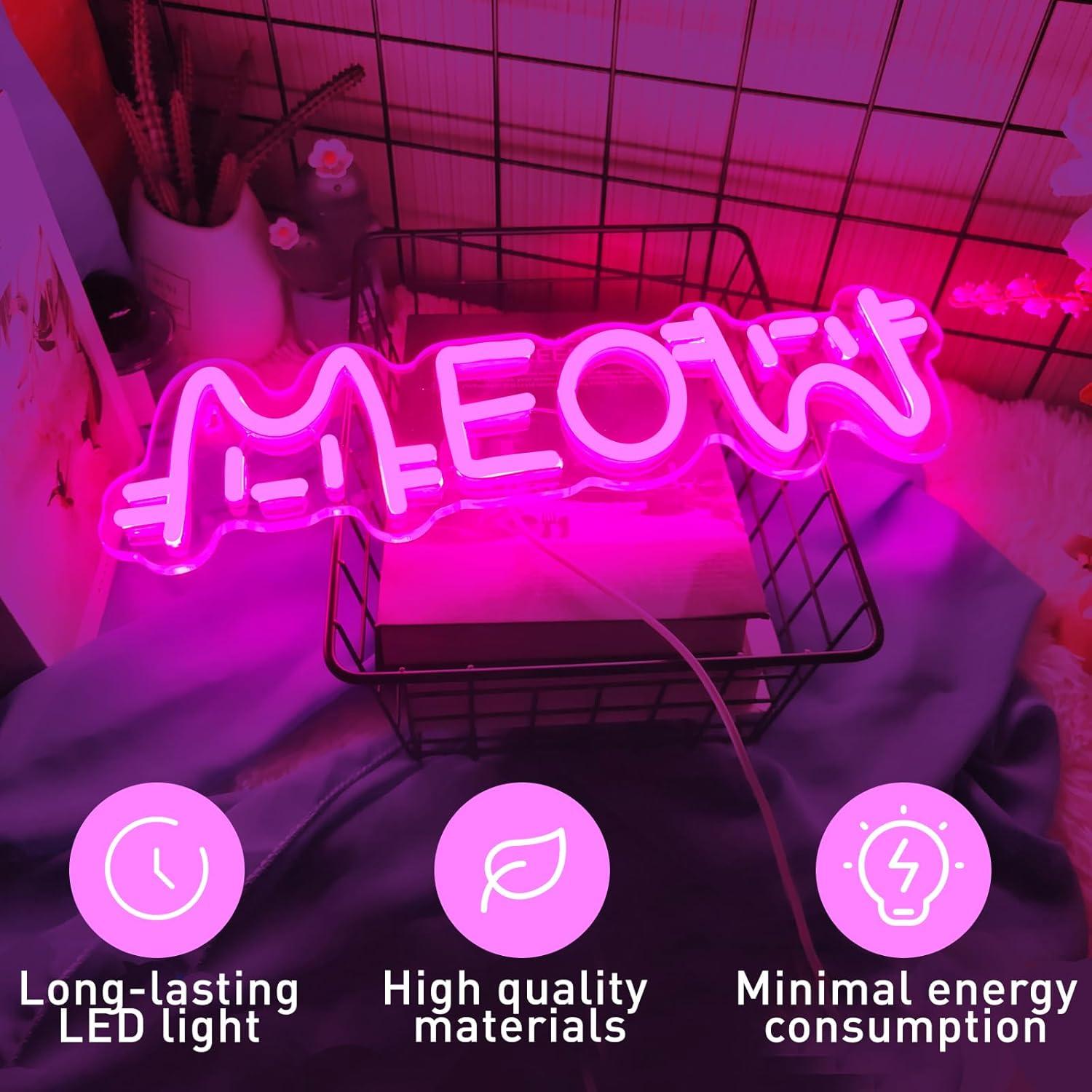 Meow Neon Sign Cat USB Powered - огляд і ціна Home Bar Cafe