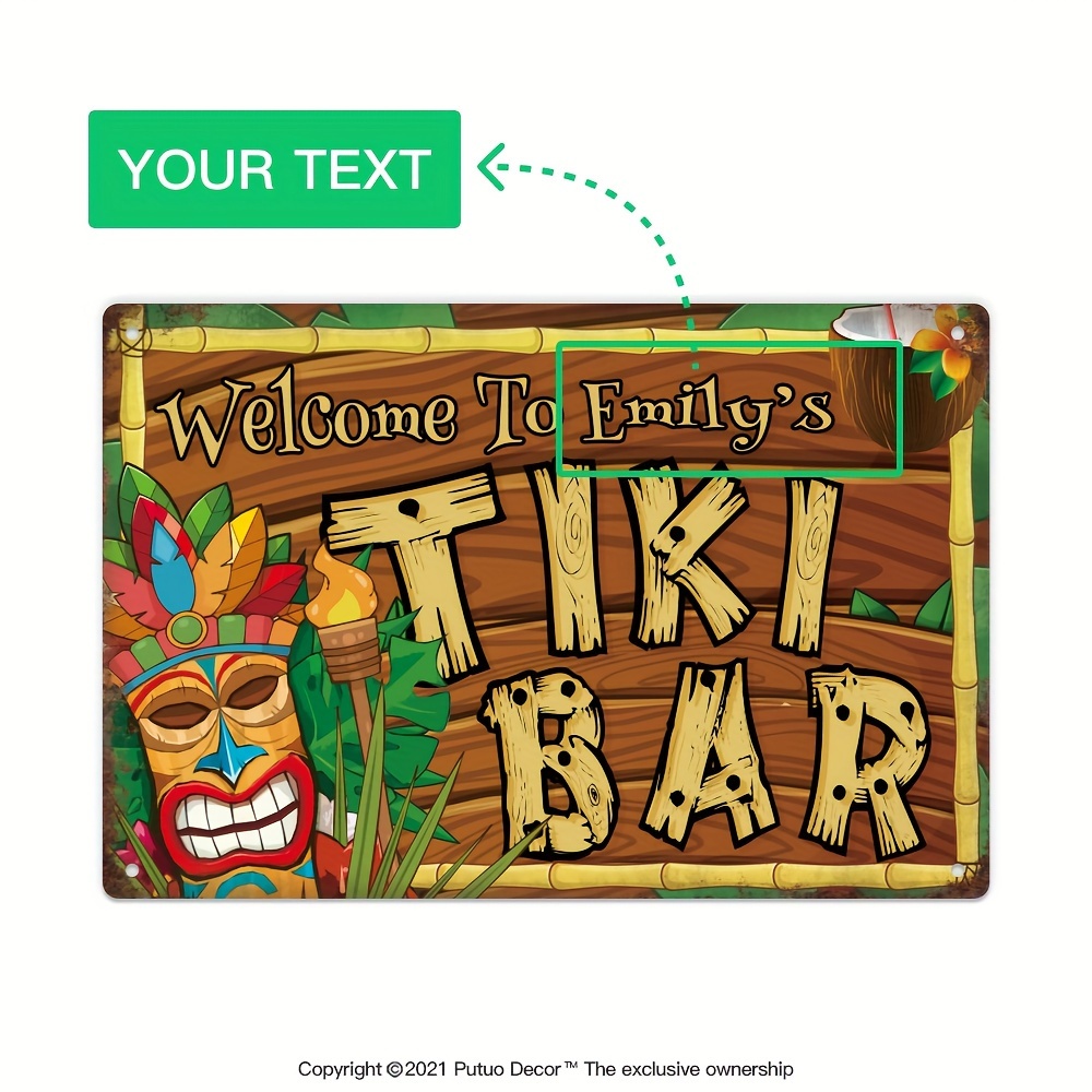 Custom  Decor Tiki Bar Sign, P - огляд і ціна Home Bar Cafe