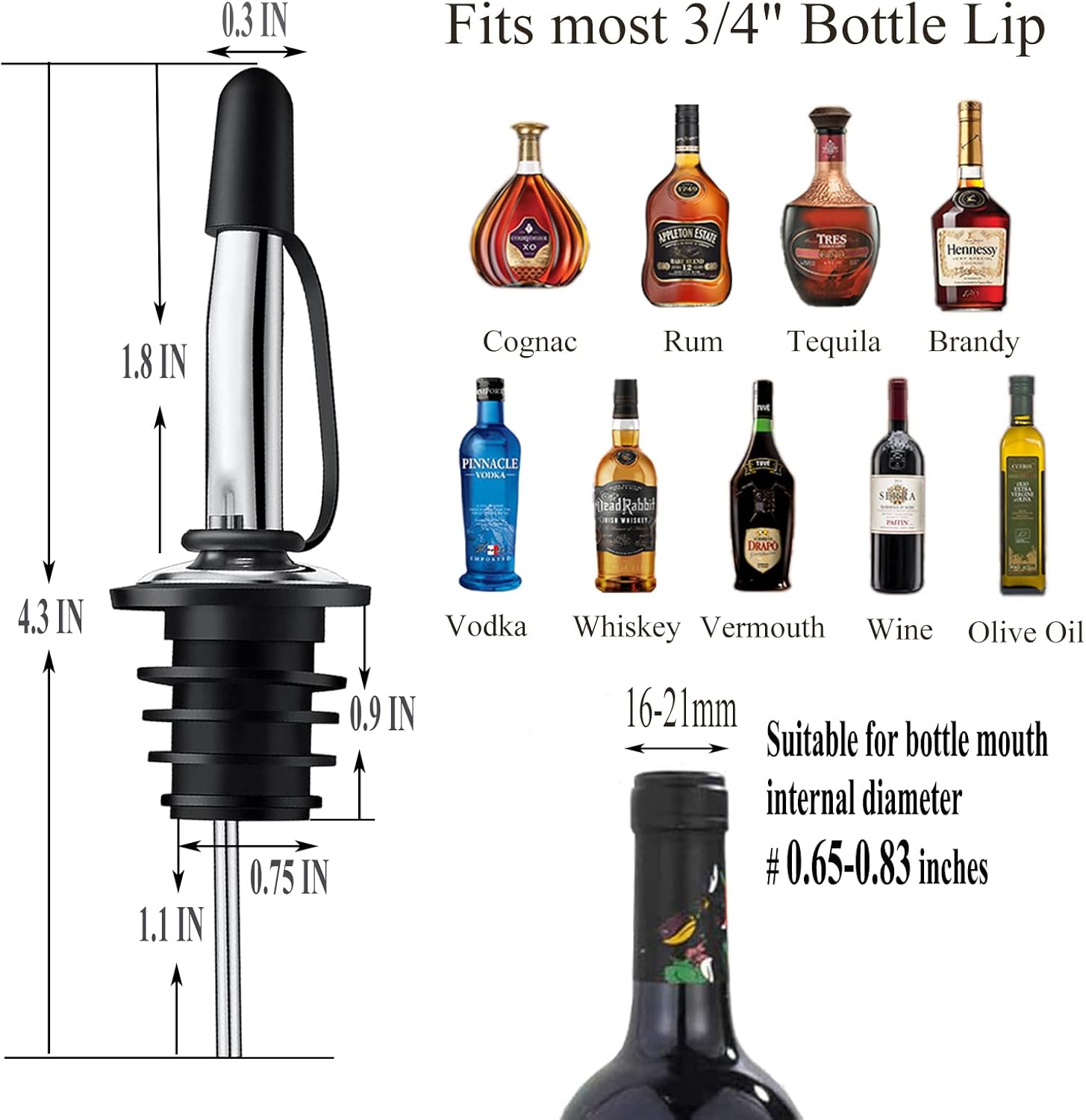 12 Pack Liquor Pour Spout With - огляд і ціна Speed Pourer Cap