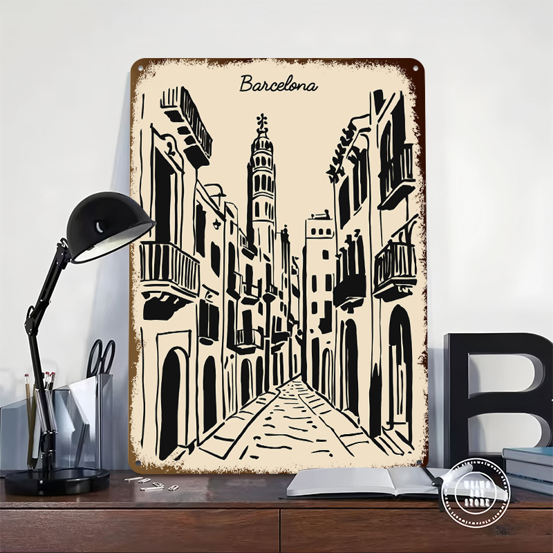 Barcelona Street Metal Poster  - огляд і ціна Home Barcelona