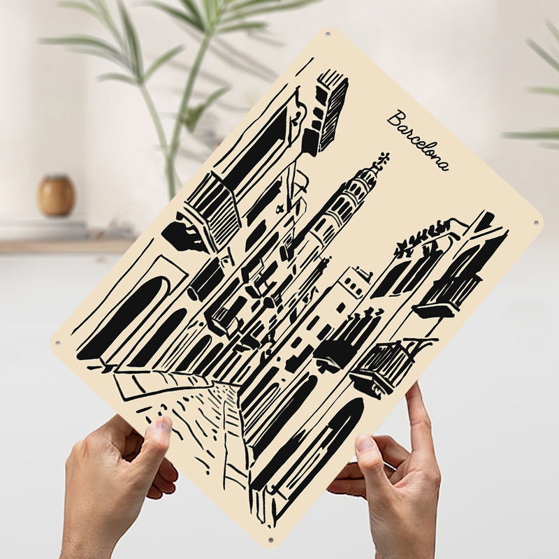 Barcelona Street Metal Poster  - огляд і ціна Home Barcelona
