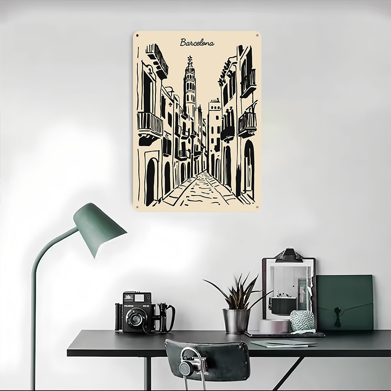 Barcelona Street Metal Poster  - огляд і ціна Home Barcelona