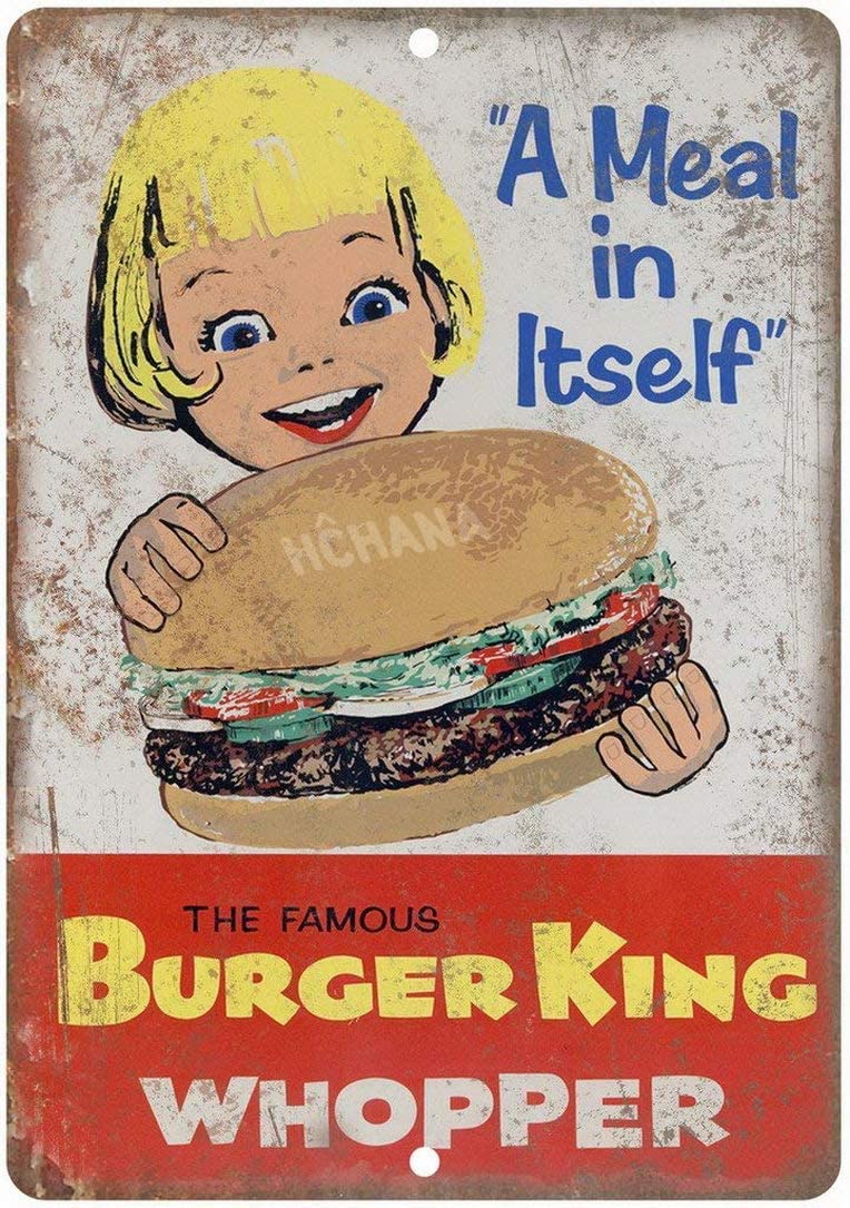Vintage Metal Tin Sign Whopper - огляд і ціна Home Bar And Coffee